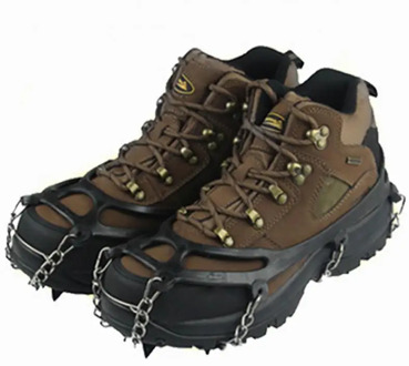 Outdoor Ice Gripper Crampons Climbing Winter Snow Manganese Steel Spikes Hiking Crampons Cleats Shoe Cover Non Slip