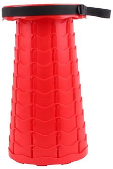 Outdoor Intrekbare Kruk Vouwen Pocket Chiar Draagbare Camping Accessoires Handig Vissen Plastic Stoelen Opvouwbare Kleine rood