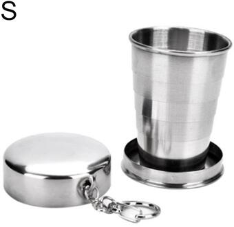 Outdoor Kamperen Reizen Rvs Intrekbare Opvouwbare Cup Mondwater Wijn Cup Met Key Ring