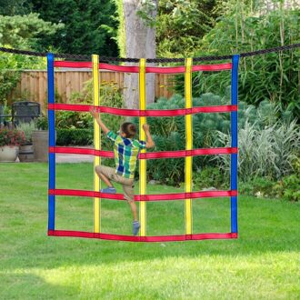 Outdoor Kinderen Klimmen Netto Regenboog Lint Netto Fysieke Kind Stap Opknoping Speeltuin Netto Ladder Klimmen Training Swing