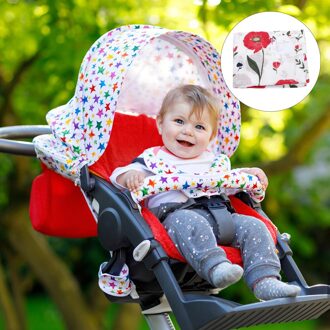 Outdoor Kinderwagen Ademend Katoen Cover Auto Zonnescherm Luifel rood