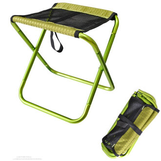 Outdoor Klapstoelen Licht Vissen Lokken Camping Barbecue Opgesteld Schets Ademend Mesh Vouwen Kruk Met Zak groen