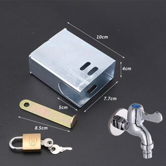 Outdoor Kraan Lock Anti-Diefstal Tuin Ketel Bescherming Slot Ijzeren Multifunctionele plein zilver