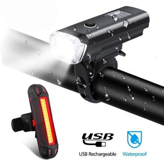 Outdoor Led Zaklamp Voor Fiets Licht LED Licht Set Intelligente Sensor Koplampen Bike Waterdichte Lamp Usb-oplaadkabel