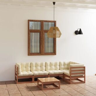 Outdoor Lounge Set - Massief grenenhout - Honingbruin - 70x70x67cm - Inclusief kussens
