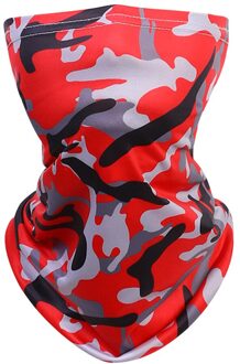 Outdoor Mannen En Vrouwen Hoofd Sport Sjaal Bandana Neck Cover Zomer Sport Anti-transpirant Ice Zijden Sjaal Zonnebrandcrème Print Rood