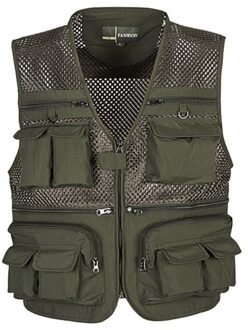 Outdoor Mannen Vrouwen Multi-Funtinal Vissen Vesten Quick Dry Ademende Multi Pocket Mesh Jassen Fotografie Wandelen Vest G / XL