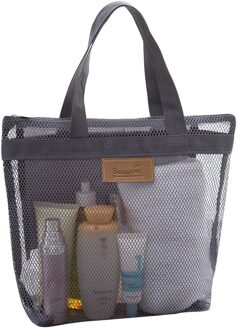 Outdoor Mesh Strandtas Outdoor Wassen Zwemmen Tas Mesh Tas Reistas Diversen Tassen Vrouwen Cosmetische Make-Up Tassen grijs