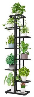 Outdoor Meubels Bloem Rack 8 Vloeren 9 Potten Indoor Balkon Decoratie Plant Rack Woonkamer Eenvoudige Bloempot Rack Groen rose flash zilver grijs