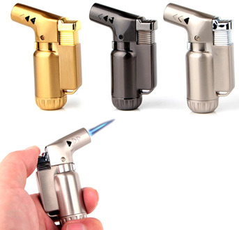 Outdoor Mini Butane Jet Lighter Turbo Torch Lighter Fire Windproof Spray Gun Metal Lighter (NO GAS) Cigarette Accessories