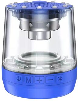 Outdoor Mini Waterdichte Transparante Draadloze Speaker Led Lamp Met Lanyard 2000Mah Tf Kaart Spelen Handsfree Bellen Marineblauw