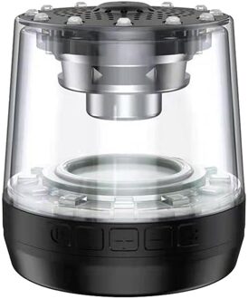 Outdoor Mini Waterdichte Transparante Draadloze Speaker Led Lamp Met Lanyard 2000Mah Tf Kaart Spelen Handsfree Bellen zwart