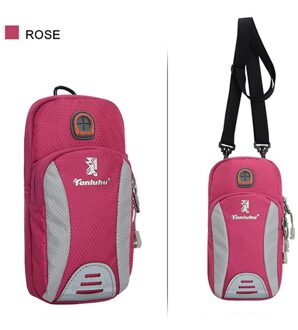 Outdoor Mobiele Telefoon Tas Running Mobiele Telefoon Arm Zak Arm Riem Sport Mobiele Telefoon Arm Mouw Schoudertas Unisex roos