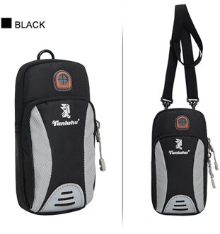 Outdoor Mobiele Telefoon Tas Running Mobiele Telefoon Arm Zak Arm Riem Sport Mobiele Telefoon Arm Mouw Schoudertas Unisex zwart