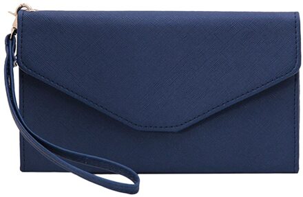 Outdoor Multi Card Organizer Wallet Rfid Blocking Reizen Paspoorthouder Vouwen Handtas Vrouwen Slanke Polsbandje donker blauw