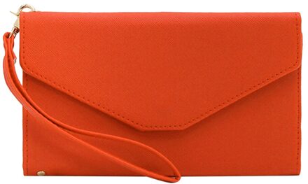 Outdoor Multi Card Organizer Wallet Rfid Blocking Reizen Paspoorthouder Vouwen Handtas Vrouwen Slanke Polsbandje Oranje