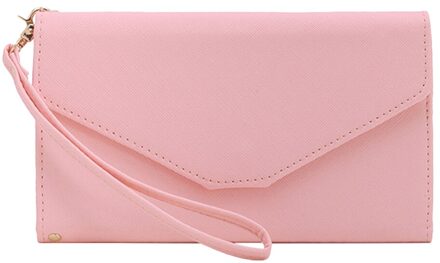 Outdoor Multi Card Organizer Wallet Rfid Blocking Reizen Paspoorthouder Vouwen Handtas Vrouwen Slanke Polsbandje roze