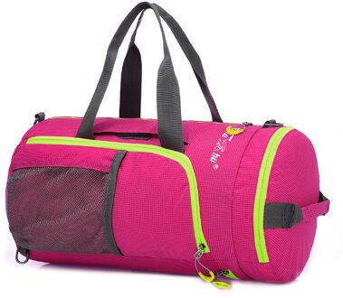 Outdoor Multifunctionele Waterdichte Nylon Unisex Camping Sport Zakken Vouwen Knapzak Packsack Schoudertassen Reizen Wandelen Tassen roos rood