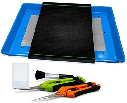 Outdoor Oogst Trim Lade Trimmen Bin Set Camping Oogst Collector Groeien Trim Lade En Trimmen Schaar Set Voor Knoppen En kruid blauw