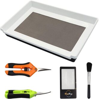 Outdoor Oogst Trim Lade Trimmen Bin Set Camping Oogst Collector Groeien Trim Lade En Trimmen Schaar Set Voor Knoppen En kruid wit