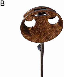 Outdoor Opvouwbare Wijn Bier Tafel Glas Draagbare Houten Picknick Rack Inklapbare Opvouwbare Ronde Tuin Plegable Strand Reizen bruin