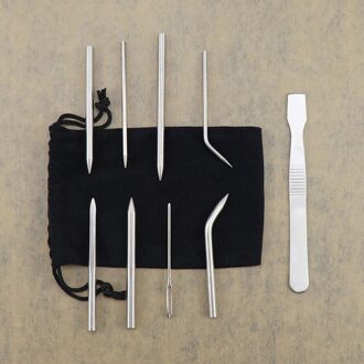 Outdoor Parachute Weven Naalden Tools Set Armbanden Paracord Breinaalden Kit Aluminium Diy Weven Hulpmiddel Outdoor Gereedschap 9stk - zak