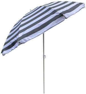 outdoor Parasol Oslo - D180 cm - grijs/wit - strepen - inklapbaar - zomer