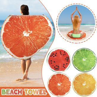 Outdoor Picknick Strand Deken Draagbare Strandlaken Voor Zwembad Strand Ronde Fruit Print Badhanddoek Douche Baden
