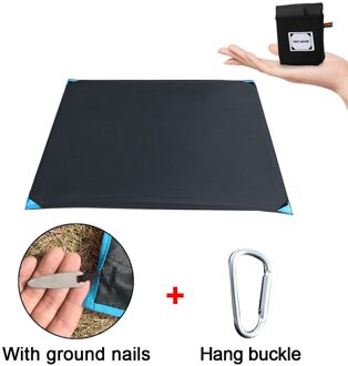 Outdoor Pocket Camping Mat Vouwen Camping Matras Baby Klim Draagbare Ultra-Dunne Waterdichte Strand Mat Camping Picknick Deken zwart met gift / 70x110cm