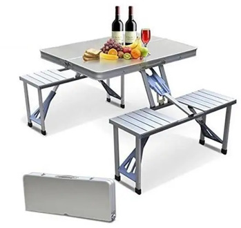 Outdoor Portable Camping Picnic Integrated Folding Table Chair Sets Desk Chairs Set