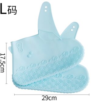 Outdoor Regen Schoen Cover Siliconen Gesp Waterdichte Outdoor Regen En Sneeuw Regen Boot Cover Verdikte Draagbare Pocket Schoenen Cover L - blauw