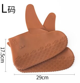 Outdoor Regen Schoen Cover Siliconen Gesp Waterdichte Outdoor Regen En Sneeuw Regen Boot Cover Verdikte Draagbare Pocket Schoenen Cover L - bruin