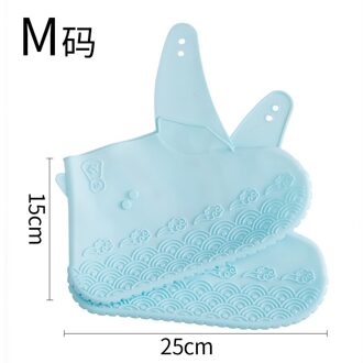 Outdoor Regen Schoen Cover Siliconen Gesp Waterdichte Outdoor Regen En Sneeuw Regen Boot Cover Verdikte Draagbare Pocket Schoenen Cover M - blauw