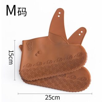 Outdoor Regen Schoen Cover Siliconen Gesp Waterdichte Outdoor Regen En Sneeuw Regen Boot Cover Verdikte Draagbare Pocket Schoenen Cover M - bruin