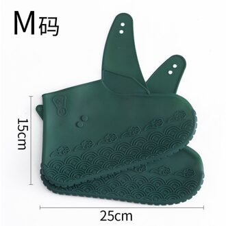 Outdoor Regen Schoen Cover Siliconen Gesp Waterdichte Outdoor Regen En Sneeuw Regen Boot Cover Verdikte Draagbare Pocket Schoenen Cover M - groen