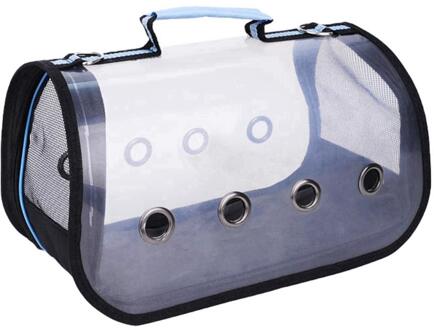 Outdoor Reizen Papegaaienkooi Vervoer Vogel Dragers Accessoires Pvc Ademend Papegaai Handtas Papegaai Gaan Rugzak Carrier blauw / S