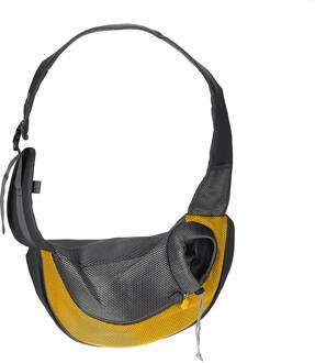 Outdoor Reizen Pet Carrier Hond Kat Puppy Carrier Bag Sling Voorzijde Mesh Handtas Pouch Enkele Schoudertas Hond Levert geel / L