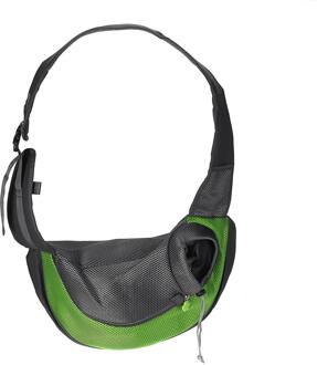 Outdoor Reizen Pet Carrier Hond Kat Puppy Carrier Bag Sling Voorzijde Mesh Handtas Pouch Enkele Schoudertas Hond Levert groen / S