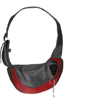 Outdoor Reizen Pet Carrier Hond Kat Puppy Carrier Bag Sling Voorzijde Mesh Handtas Pouch Enkele Schoudertas Hond Levert rood / S
