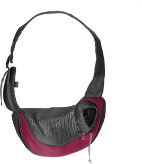Outdoor Reizen Pet Carrier Hond Kat Puppy Carrier Bag Sling Voorzijde Mesh Handtas Pouch Enkele Schoudertas Hond Levert roos / L