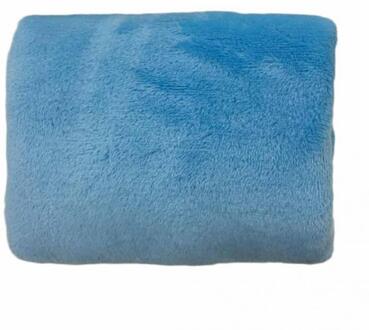 Outdoor Reizen Zachte Warme Flanel Handdoek Deken 65*45 cm Fleece Camping Slaapzak Lunchpauze Multifunctionl Handdoek Deken ^ licht blauw