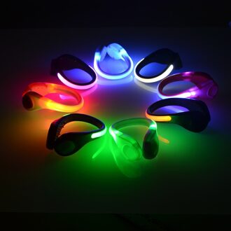 Outdoor Running Light Lichtgevende Led Clip Waarschuwing Lamp Nacht Wandelen Hardlopen Fietsen Outdoor Sport Waarschuwingslampje Veiligheid Schoen Licht willekeurig