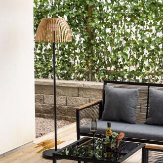 Outdoor Solar Vloerlamp 'Tamella' Bamboe, 150cm, kleur Naturel