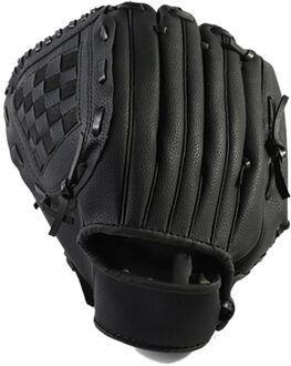 Outdoor Sport 2 Kleuren Honkbal Handschoen Softbal Praktijk Apparatuur Rechterhand Voor Volwassen Man Vrouw Trein, zwart 10.5 Inch