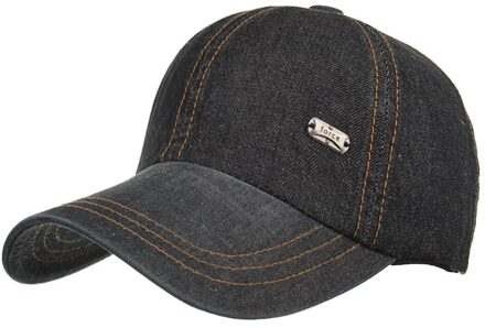 Outdoor Sport Baseball Cap Lente En Zomer Mode Effen Verstelbare Mannen Vrouwen Caps Denim Hoed Tropenhelm zwart