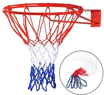 Outdoor Sport Basketbal Net Standaard Nylon Draad Basketbal Hoop Mesh Net Bord Velg Bal Pum 12 Loops