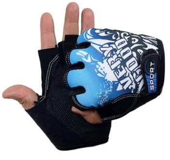 Outdoor Sport Handschoen Voor Horizontale Bar Mannen Fitness Bodybuilding Anti-Skid Training Barbell Gym Crossfit Gewichtheffen Handschoenen blauw