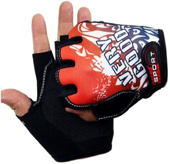 Outdoor Sport Handschoen Voor Horizontale Bar Mannen Fitness Bodybuilding Anti-Skid Training Barbell Gym Crossfit Gewichtheffen Handschoenen rood