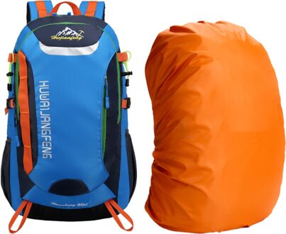 Outdoor Sport Lange Afstand Fietsen Rugzak Bergbeklimmen Schouders Tas Camping Reizen Knapzak Klimmen Wandelen Rugzak blauw en RainCover