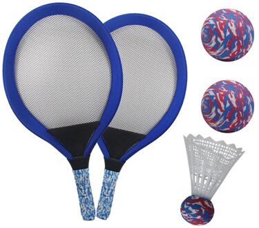 Outdoor Sport Ouder-kind Spel Training Kids Strand Speelgoed Tennisracket Set Beginner Praktijk Duurzaam Indoor Badminton Bal Blauw